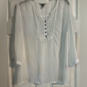 White sheer shell, size XL.
